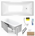 Badewanne Tami 140x70 cm Styropor optional Fliesen Holz Muster Acrylwanne Rechteck (id: 1977)