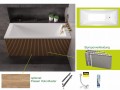 Badewanne Tami 150x70 cm Styropor optional Fliesen Holz Muster Acrylwanne Rechteck (id: 1978)