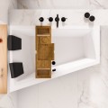 Badewanne Eckbadewanne 170x125 cm links Intima Duo schwarze Schürze Bambusablage 2 x Kopfkissen (id: 1983)