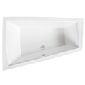 Badewanne Eckbadewanne 170x125 cm links Intima Duo schwarze Schürze Bambusablage 2 x Kopfkissen (id: 1983)