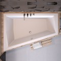 Badewanne 180x125 cm links Intima Duo schwarze Schürze Eckbadewanne Bambusablage 2 x Kopfkissen Eckbadewanne (id: 1984)