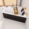 Badewanne 180x125 cm rechts Intima Duo schwarze Schürze Eckbadewanne Bambusablage 2 x Kopfkissen Eckbadewanne (id: 1986)