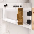 Badewanne 180x125 cm rechts Intima Duo schwarze Schürze Eckbadewanne Bambusablage 2 x Kopfkissen Eckbadewanne (id: 1986)