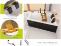 Badewanne 180x125 cm rechts Intima Duo schwarze Schürze Eckbadewanne Bambusablage 2 x Kopfkissen Eckbadewanne (id: 1986)