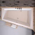 Badewanne 180x125 cm rechts Intima Duo schwarze Schürze Eckbadewanne Bambusablage 2 x Kopfkissen Eckbadewanne (id: 1986)