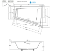 Badewanne 180x125 cm rechts Intima Duo schwarze Schürze Eckbadewanne Bambusablage 2 x Kopfkissen Eckbadewanne (id: 1986)