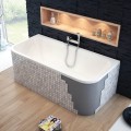 Vorwand Badewanne Acrylwanne 180x85 cm Arana + Ablaufgarnitur (id: 1990)