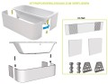 Vorwand Badewanne Acrylwanne 180x85 cm Arana + Ablaufgarnitur (id: 1990)