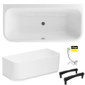 Vorwand Badewanne Acrylwanne 180x85 cm Arana + Ablaufgarnitur (id: 1990)