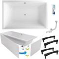 große Badewanne für Zwei 190x120 cm Crown Rechteck Duowanne Eckbadewanne (id: 1775)