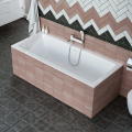 Badewanne Acrylwanne 180x80 cm Heaven SLIM Rechteck + Siphon: weiß / chrom / gold / schwarz (id: 1994)