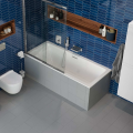 Badewanne Acrylwanne 180x80 cm Heaven SLIM Rechteck + Siphon: weiß / chrom / gold / schwarz (id: 1994)