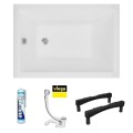 Badewanne Acrylwanne 100x70 cm Marella + Ablauf Viega (id: 1999) ohne Verkleidung