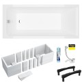 Badewanne Acrylwanne 150x70 cm Savia + Ablauf Viega (id: 2006) Wanneträger