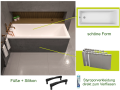 Badewanne Acrylwanne 150x70 cm Marella + Ablauf Viega (id: 2012)