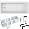 Badewanne Acrylwanne 170x70 cm Marella + Ablauf Viega (id: 2016) Wannenträger