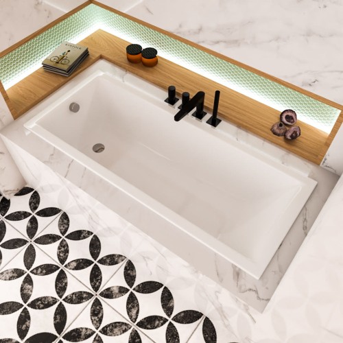 Badewanne 170x70 cm Marella Slim niedriger Rand+ Ablauf Viega (id: 2030)