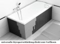 Badewanne Eckbadewanne 180 x 130 cm Sfera Maxi links für zwei Personen (id: 2034)