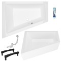Badewanne Eckbadewanne 180 x 130 cm Sfera Maxi links für zwei Personen (id: 2034)