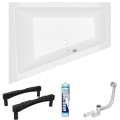 Badewanne Eckbadewanne 180 x 130 cm Sfera Maxi links für zwei Personen (id: 2034)