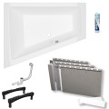Badewanne Eckbadewanne 180 x 130 cm Sfera Maxi links für zwei Personen (id: 2034)
