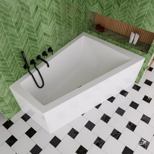 Badewanne Eckbadewanne 180 x 130 cm Sfera Maxi rechts für zwei Personen (id: 2035)