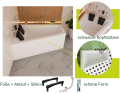 Badewanne Eckbadewanne 180 x 130 cm Sfera Maxi links für zwei Personen + schwarze Kopfkissen (id: 2036)