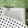 Badewanne Eckbadewanne 180 x 130 cm Sfera Maxi rechts für zwei Personen + schwarze Kopfkissen (id: 2038)