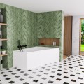 Badewanne Eckbadewanne 180 x 130 cm Sfera Maxi rechts für zwei Personen + schwarze Kopfkissen (id: 2038)