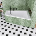 Badewanne Eckbadewanne 180 x 130 cm Sfera Maxi rechts für zwei Personen + schwarze Kopfkissen (id: 2038)