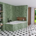 Badewanne Eckbadewanne 180 x 130 cm Sfera Maxi rechts für zwei Personen + schwarze Kopfkissen (id: 2038)