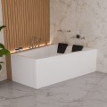 Badewanne Eckbadewanne 180 x 130 cm Sfera Maxi rechts für zwei Personen + schwarze Kopfkissen (id: 2038)