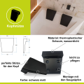 Badewanne Eckbadewanne 180 x 130 cm Sfera Maxi rechts für zwei Personen + schwarze Kopfkissen (id: 2038)