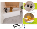 Badewanne Eckbadewanne 180 x 130 cm Sfera Maxi links für zwei Personen + schwarze Kopfkissen + Bambusablage (id: 2039)