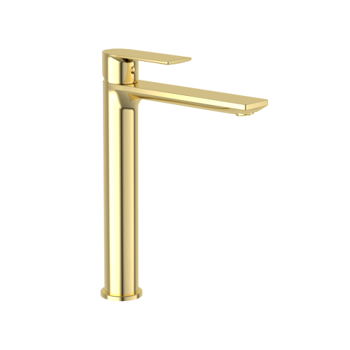 Waschtischarmatur Wasserhahn hohe Armatur Badarmatur GLAD gold Design modern (id: 2045)