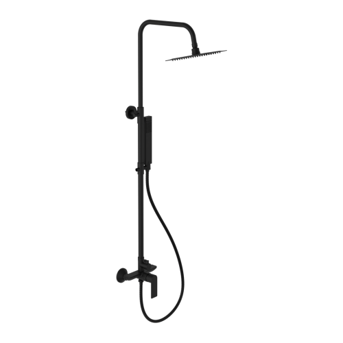 Set Duschsystem Handbrause Armatur Dusche Regendusche Stange GLAD Rain schwarz (id: 2052)