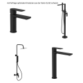 Set Duschsystem Handbrause Armatur Dusche Regendusche Stange GLAD Rain schwarz (id: 2052)