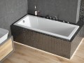Badewanne Rechteck Modern 140x70 cm geriffelte Schürze Acrylwanne (id: 2053)