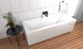 Badewanne Rechteck Modern 140x70 cm geriffelte Schürze Acrylwanne (id: 2053)