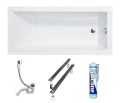 Badewanne Rechteck Modern 140x70 cm geriffelte Schürze Acrylwanne (id: 2053)
