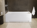 Badewanne Rechteck Modern 140x70 cm geriffelte Schürze Acrylwanne (id: 2053)