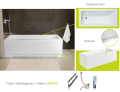 Badewanne Rechteck Modern 160x70 cm geriffelte Schürze Acrylwanne (id: 2055)