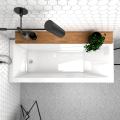Badewanne Rechteck Modern 180x80 cm geriffelte Schürze Acrylwanne (id: 2057)