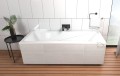 Badewanne Rechteck Modern 180x80 cm geriffelte Schürze Acrylwanne (id: 2057)