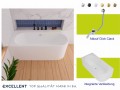 freistehende Badewanne 175x75 cm links Vigoo Eckbadewanne Wandbadewanne optionale Farbe des Siphons (id: 2059)