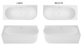 freistehende Badewanne 175x75 cm links Vigoo Eckbadewanne Wandbadewanne optionale Farbe des Siphons (id: 2059)