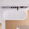 freistehende Badewanne 180x80 cm links Vigoo Eckbadewanne Wandbadewanne optionale Farbe des Siphons (id: 2060)