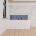 freistehende Badewanne 180x80 cm links Vigoo Eckbadewanne Wandbadewanne optionale Farbe des Siphons (id: 2060)