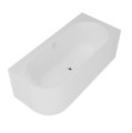 freistehende Badewanne 175x75 cm rechts Vigoo Eckbadewanne Wandbadewanne optionale Farbe des Siphons (id: 2062)