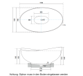 freistehende Badewanne 160x92 cm Siya Standbadewanne Mineralguss (id: 2064)